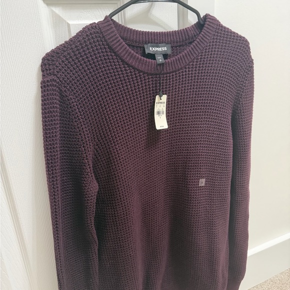 Express men Deep Purple Crew Neck Sweater - Picture 5 of 6